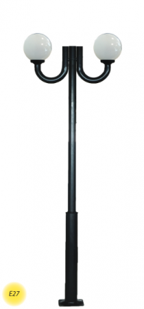 Stalp Decorativ Echipat 2Glo 02 / 4M Negru [1]