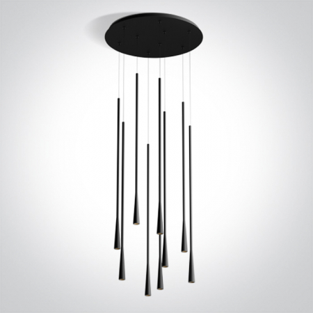 Spoturi LED scari - Lampa suspendată circulară din aluminiu cu LED - Negru, 9x5W, Tensiune 220-240V, IP20, pentru interior 63076D/B/W