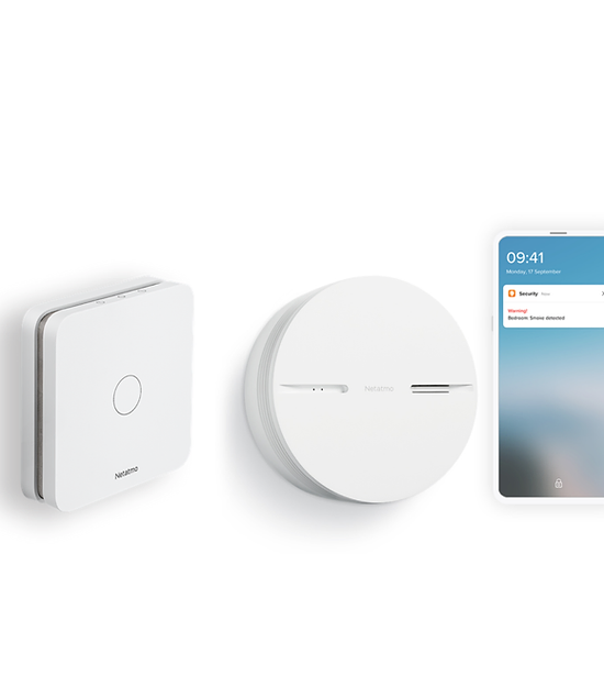 Living Now With Netatmo - HomeKit- Senzor de monoxid de carbon smart si Senzor fum smart NTM007