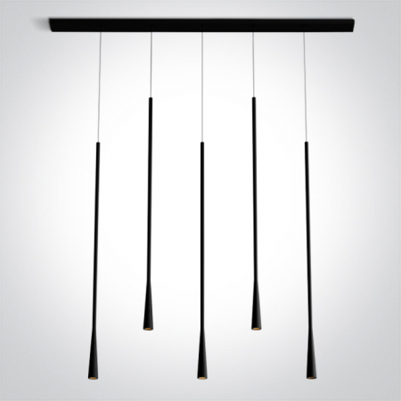Spoturi LED scari - Lampă suspendată dreptunghiulară din aluminiu cu LED - Negru, 5x5W, Tensiune 220-240V, IP20, pentru interior 63076E/B/W