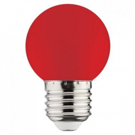 Becuri Led - Bec LED Sferic 1W E27 rosu