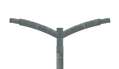 Stalpi de Iluminat - Brat Dublu Curbat 100 cm pentru Stalp Galvanizat