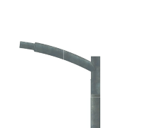 Stalpi de Iluminat - Brat Simplu Curbat 50 cm pentru Stalp Galvanizat