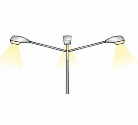 Stalpi de Iluminat - Brat triplu 50 cm pentru stalp galvanizat