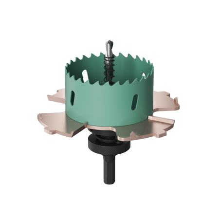 Spoturi LED - Denkirs carotă bimetală cu alezaj lateral pentru teșire, 70×115 mm