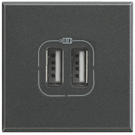 Bticino AXOLUTE AIR - Bticino Axolute Priza incarcator USB 2m antracit 1500mA 5V
