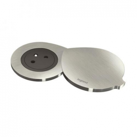 Incara  Legrand - Incara Disq 60 cu Priza 2P+T neagra si capac metalic, cablu de 0,5 m + conector Wieland