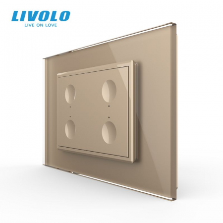 Intrerupator cvadruplu tactil, standard italian, cu rama sticla, 3M [1]