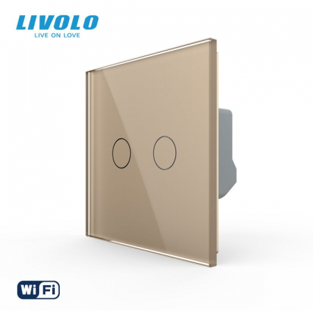 Intrerupator tactil dublu WiFi, cu panou sticla VL-FC2NY-C2-W2G [2]