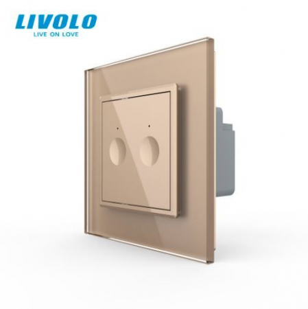 Intrerupatoare Touch / Standard German - Intrerupator tactil dublu, wireless RF, rama sticla 722100213SR
