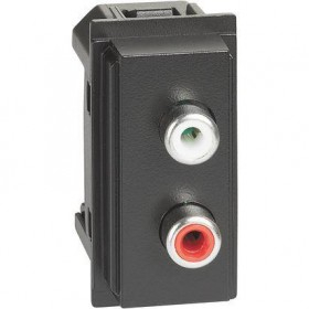 Bticino Living NOW - Priza audio RCA 1M Bticino Living NOW Negru Alb Nisip KG4269R