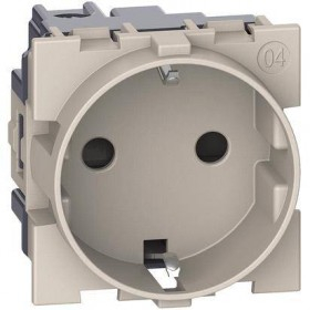 Priza schuko standard german 2P+N 16A 250V 2M Bticino Living NOW Alb KW4141 / Negru KG4141 / Nisip KM4141 [1]