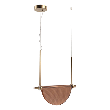 Iluminat Interior - Lampă LED suspendată Zambelis 474164, alamă periată și sticlă maro