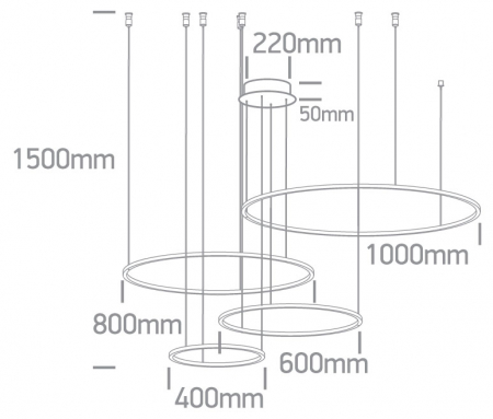 Lustra 4 x cerc orizontal 100W 63150C/B/W [1]