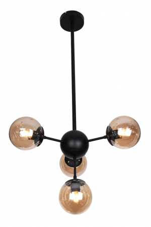 Lustre - Lustra Cooper Negru+Cafea 4xE27 40W
