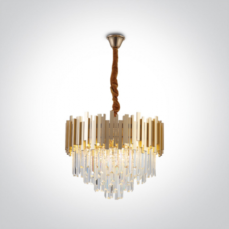 Lustre - Lustra cu Cristale, E14, 8x8W, IP20, Diametru 550mm x Inaltime 1200mm