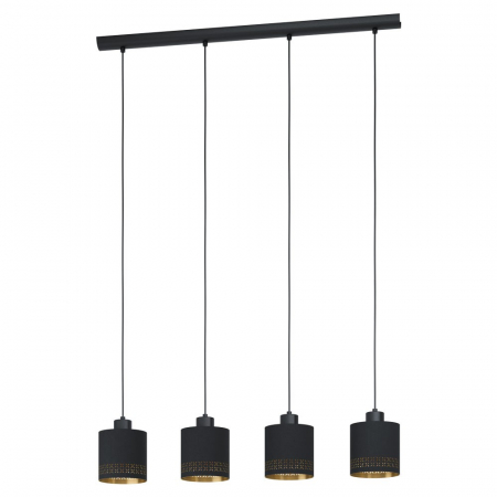 Lustre - Lustra Negru/Auriu 4X28 W