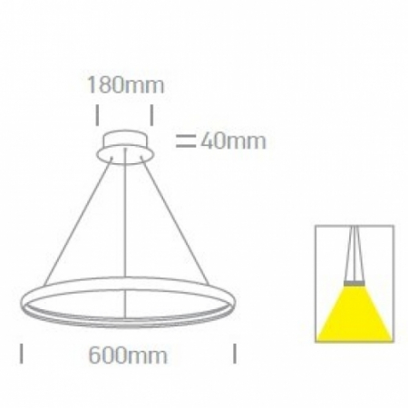 Lustra tip Cerc, Led suspendat Diametru 600mm, 19W, IP20  63048/W; 63048/B; 63048/C [3]