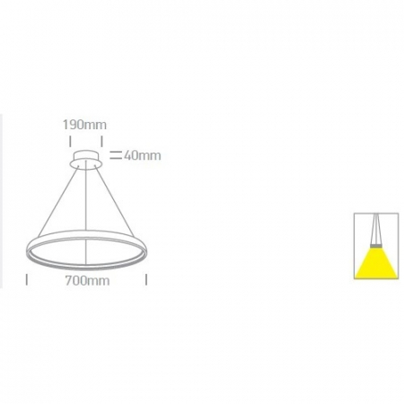 Lustra tip Cerc, Led suspendat Diametru 700mm, 40W, IP20  63050/W; 63050/B [2]