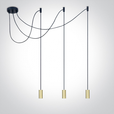 Lustre - Pendul cu 3 Brate, E27, 3x20W, IP20, Diametru 42mm X Inaltime 95mm  63124B/B; 63124B/BBS