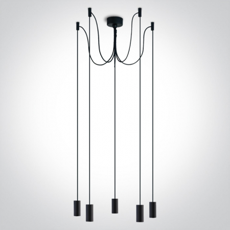 Lustre - Pendul cu 5 Brate, E27, 5x20W, IP20, Diametru 42mm X Inaltime 95mm 63124C/BBS; 63124C/B