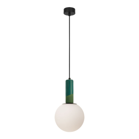 Lustre - Pendul decorativ Zambelis E27, porțelan verde și sticlă opală