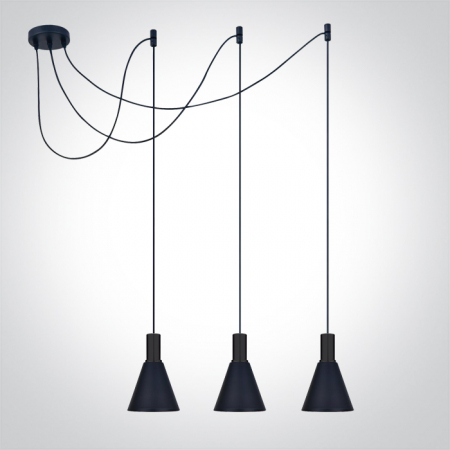 Lustre - Pendul E27, 3x10W, IP20, Diametru 153mm X Inaltime 228mm 63122B/BBS; 63122B/CU; 63122B/B
