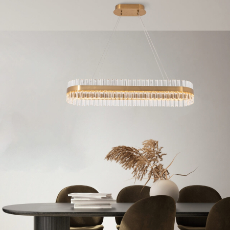 Iluminat Interior - Pendul LED decorativ 68W 3000K auriu mat – Zambelis Lights PMYD