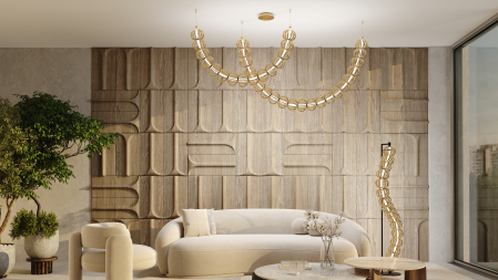 Pendul LED Maytoni Golden Cage 117W 3000K Auriu [1]