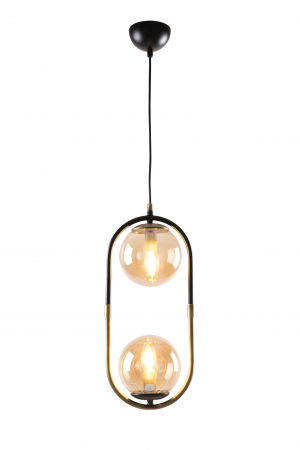Lustre - Pendul Monet 2XE27 negru antic Oktay