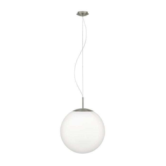 Lustre - Pendul PIEDALE PRO E27, Nichel Mat & Sticlă Opală Ø430 mm