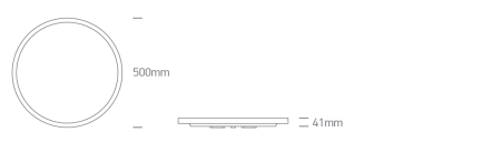 Plafonieră LED CCT Neagră 38W+4W 3400 lm Dimmabilă Ø500 mm [1]