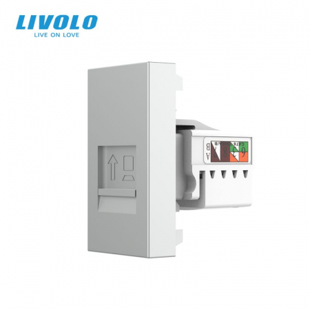 Prize Schuko - TV / Date / Media - Modul priza retea RJ45, 1M VL-FCCP-1WP