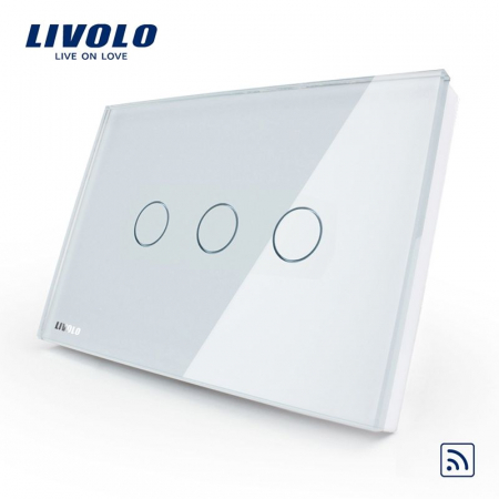Intrerupator Triplu Wireless cu touch Livolo din sticla [0]