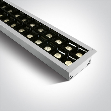 Panouri Led - Profil echipat cu led, 40W, UGR 19, Dimeniuni (L)1300mm x (l)80mm x (h)55 mm 38150BR/W/W   38150BR/W/C
