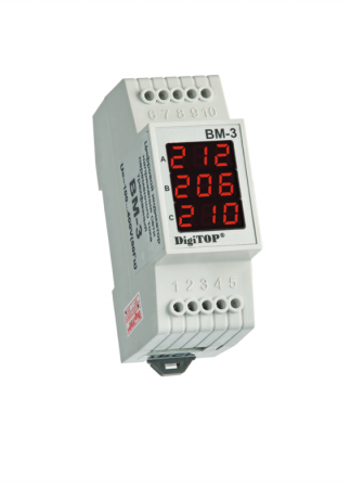 Relee de comanda si supraveghere - Voltmetru curent alternativ cu carcasa 380V VM-380v DigiTop