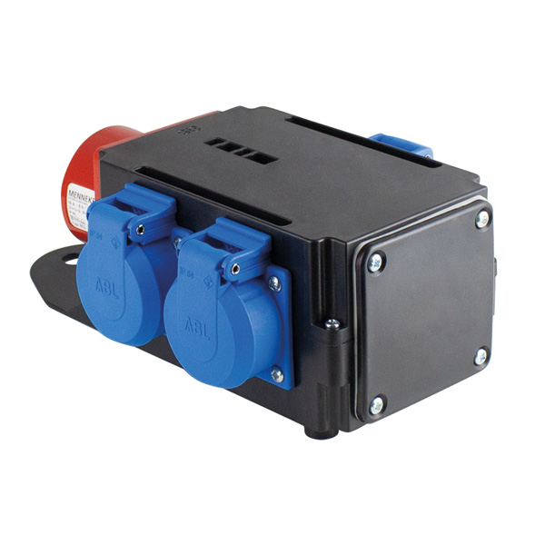 Adaptor trifazic industrial MIXO IP44 intrare 5 poli 16A iesire 3 schuko 230V [2]