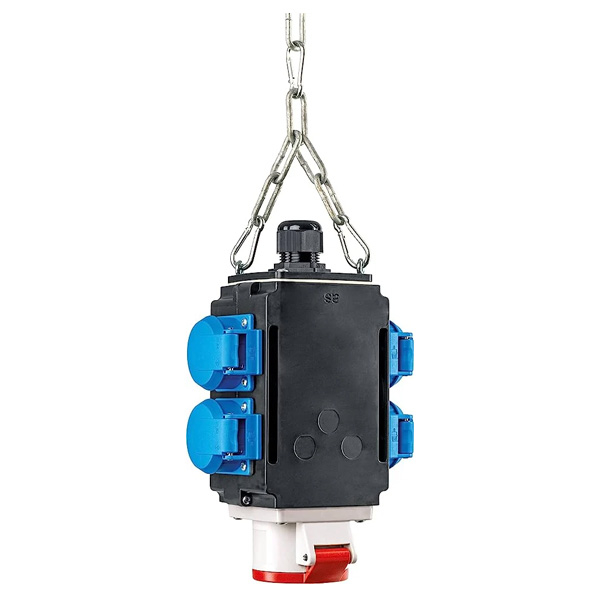 Distribuitor de energie suspendat 1 priza trifazica 400V 5 poli 16A IP44 si cu 4 prize monofazice schuko 16A IP44 fara conexiune la aer comprimat [2]