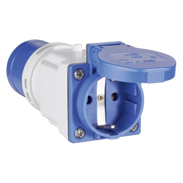 Stecher adaptor de la monofazic 3 poli 16A CEE la monofazic schuko 16A IP44 [2]