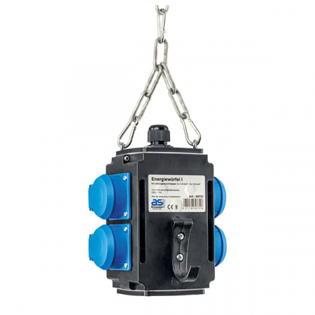 Policarbonat - Distribuitor de energie suspendat cu 4 prize monofazice schuko 16A IP44 fara conexiune la aer comprimat