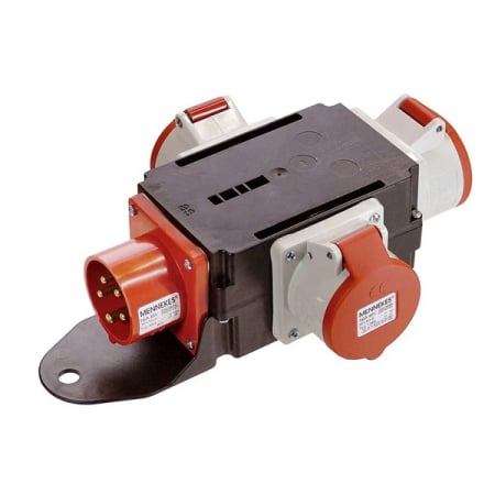 Policarbonat - Distribuitor de curent trifazic MIXO CEE maxim 11kW intrare 5 poli 16A 400V iesire 3 prize 5 poli 16A 400V IP44