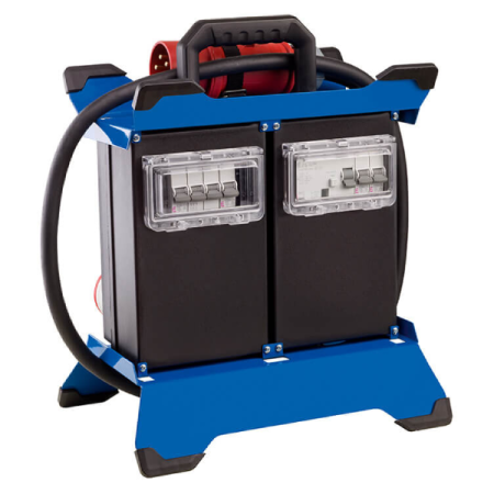 Prelungitor Stecky Duo 3 pentru santier cu 6 prize monofazice schuko 16A 250V, 2 prize trifazice CEE 5 poli 16A , 2 prize trifazice CEE 5 poli 32A IP44 si 2 porturi USB 5V 2.4A IP44 [1]