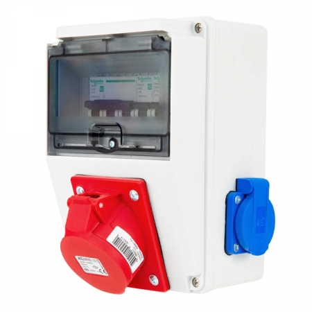 Tablou electric echipat cu o priza trifazica 32A 3P+N+E, 2 prize monofazice schuko 16A [1]