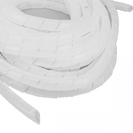 Organizator cabluri, spirala de matisat, cablu alb 10m, diametru 12 [0]