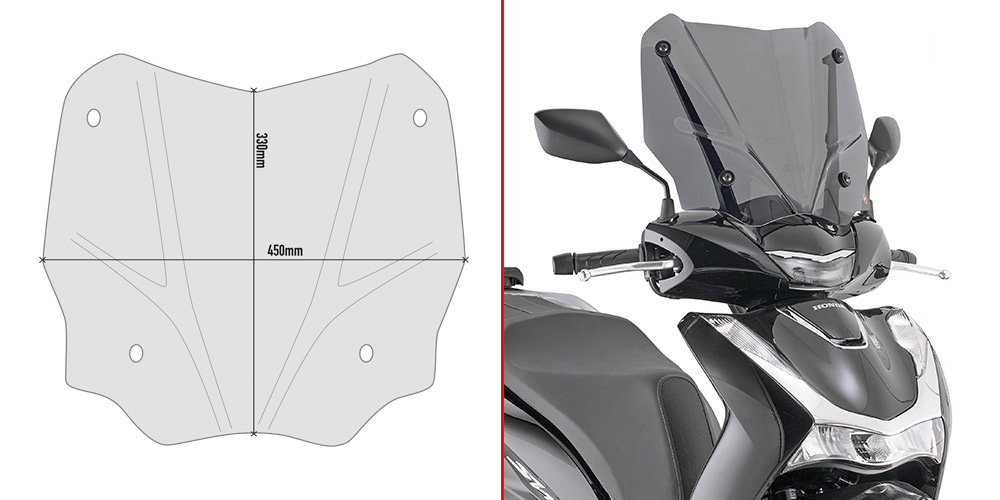 Parbriz HONDA SH 125-150 (20 - 25) SH 350 (21 - 25)        [1]