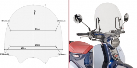 Model Moto - Parbriz HONDA Super Cub C125 (18 - 21) Super Cub C125 (22 - 23)       
