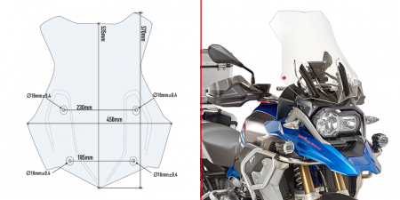 R 1200 GS Adventure (14 - 18) - Parbriz BMW R 1250 GS (19 - 23) R 1200 GS (13 - 18) R 1200 GS Adventure (14 - 18) R 1250 GS Adventure (19 - 24)     