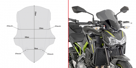 Z 900 (17 - 19) - Kit fixare parbriz KAWASAKI Z 900 (17 - 19)        