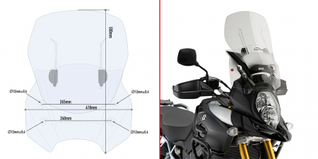 DL 1000 V-Strom (14 - 16) - Parbriz deflector SUZUKI DL 1000 V-Strom (17 - 19) DL 1000 V-Strom (14 - 16)       