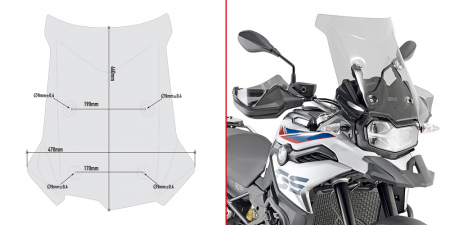 F 850 GS (21-23) - Parbriz BMW F 850 GS (21 - 23) F 850 GS (18 - 20) F 750 GS (21 - 23) F 750 GS (18 - 20) F 800 GS (24)    